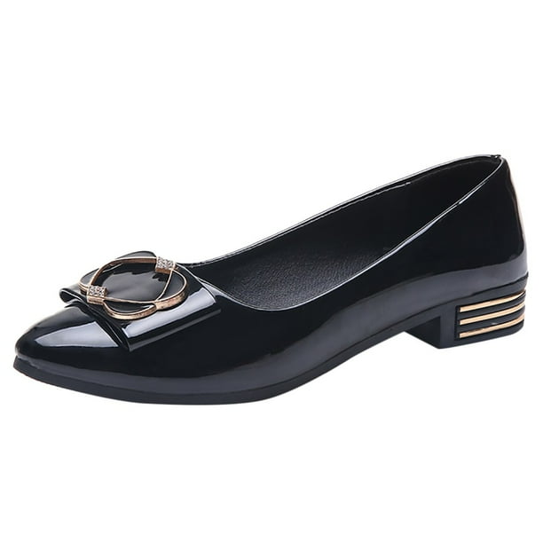 Flat hotsell leather pumps