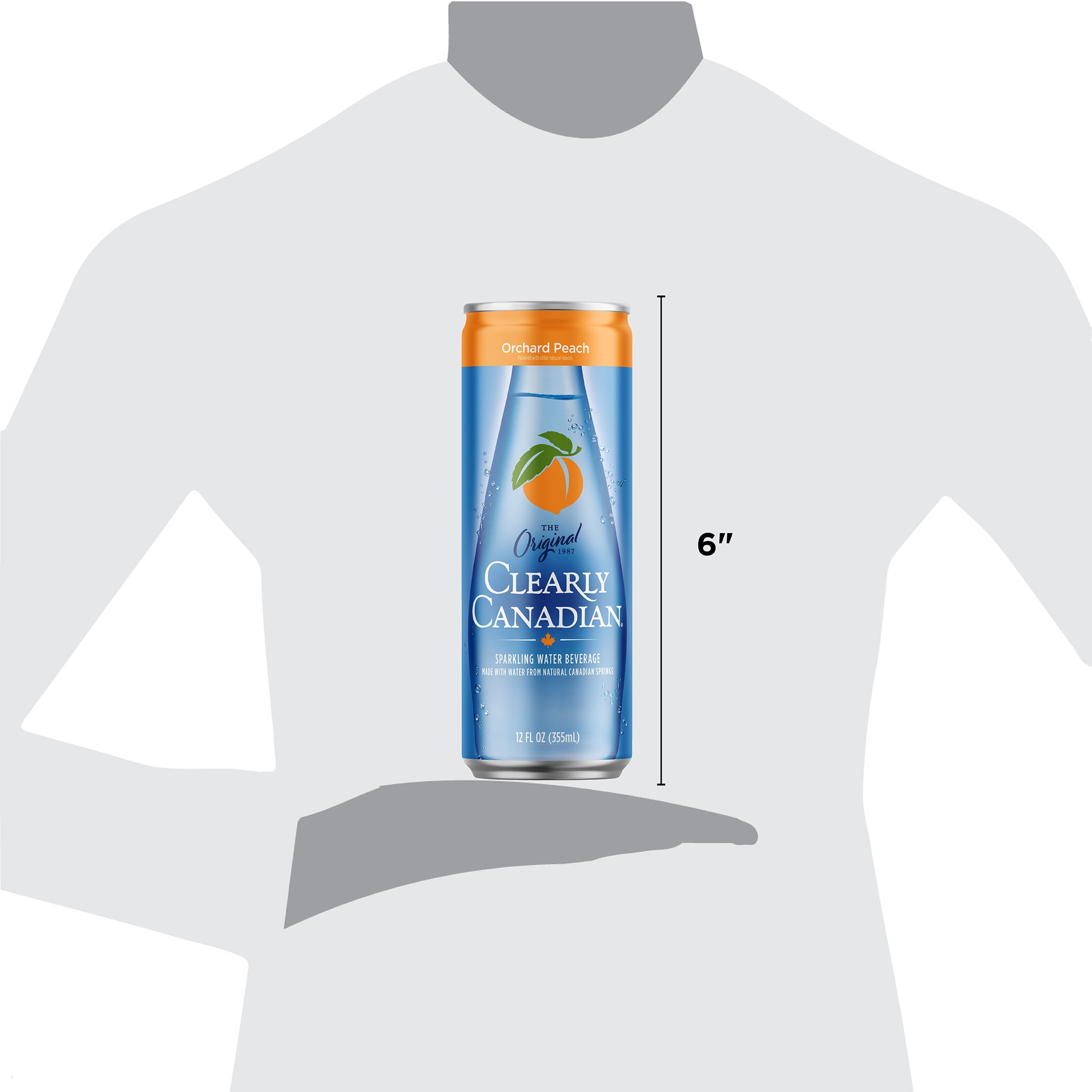 Clearly Canadian Orchard Peach Sparkling Water, 24-Pack, 12 oz