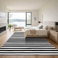 thumbnail image 3 of ODIKA 6'x9' Machine Washable Non-Slip Area Rug, Contemporary Black and Stripes with Alternating Wide Narrow Bands High Traffic Rug, Black, 889891, 3 of 7