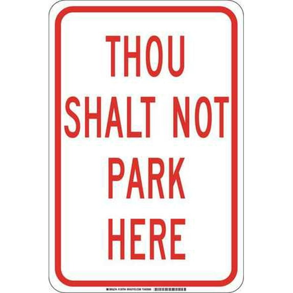 BRADY 129704 Traffic Sign,18 x 12In,Red/White G9452861