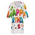 thumbnail image 5 of Happy Birthday Balloons Presents Celebration Womens Dress With Pockets Summer V Neck 3/4 Sleeve Dress Plus Size Loose Dress, 5 of 7