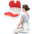 thumbnail image 1 of Curble Wider (ancho estándar): soporte lumbar ergonómico para la espalda baja, corrector de postura para aliviar el dolor lumbar, ideal para sillas de escritorio en casa o en el suelo, patentado (rojo, 1 of 5
