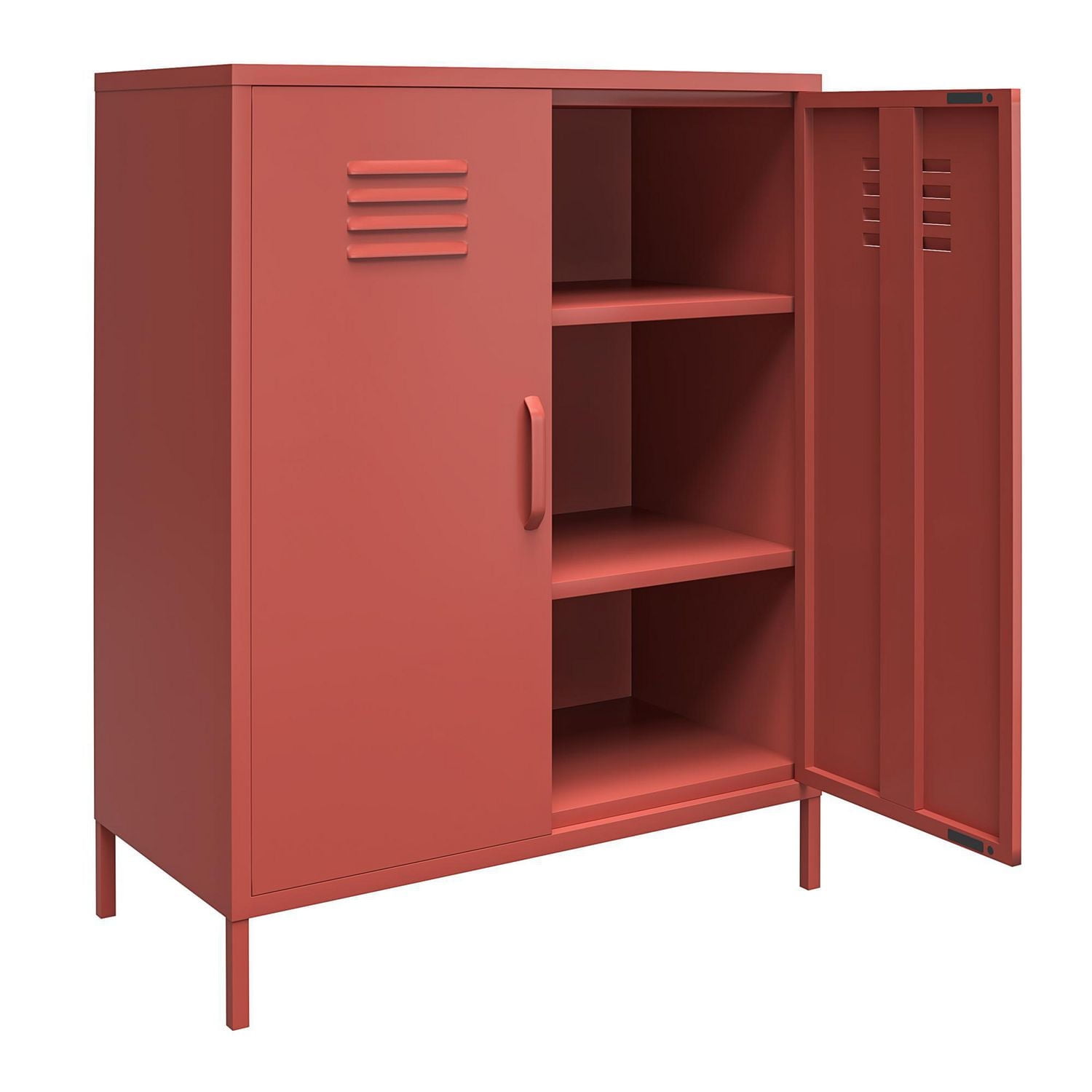 Systembuild Evolution Mission District 2 Door Metal Locker Storage Cabinet, Terracotta