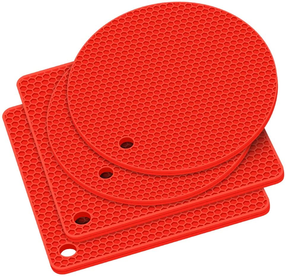 Silicone Trivet Mats Pot Holders Hot Pads Coasters Non-slip Heat Resistant 