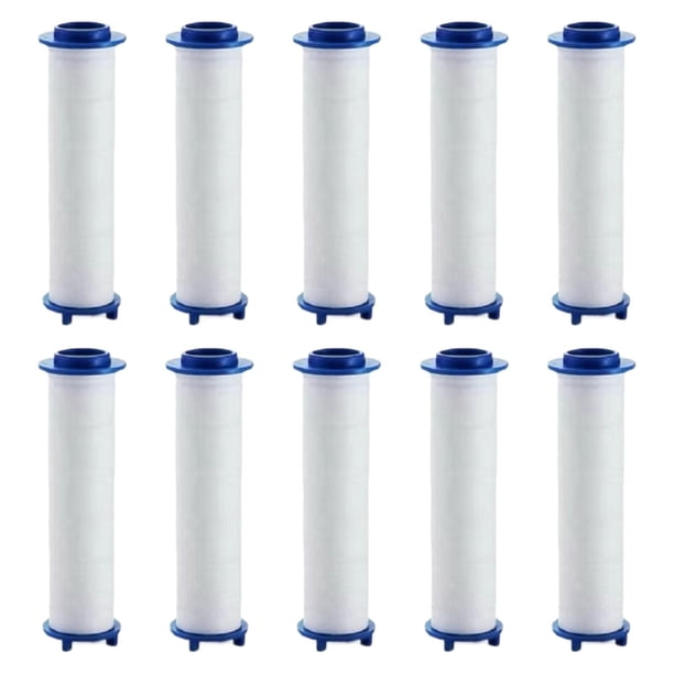 10 cartuchos de repuesto para cabezal de ducha, purificador de agua reutilizable para bañera, fregadero y cocina. 8 cm x 24 cm