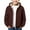 Brown, variant on KAUOD Kids Fleece Lined Hoodies Winter Padded Fuzzy Warm Hooded Jackets Youth Boys Zip up Windproof Long Sleeve Outwear