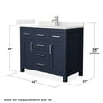 thumbnail image 4 of Beckett 42" Dark Blue Single Vanity & Giotto Quartz Top (1-Hole) & Nickel Trim, 4 of 5