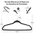 thumbnail image 2 of 50 Ganchos Para Ropa De Terciopelo, Gancho Plateado Giratorio De 360 Grados, Adecuado Para Todo Tipo De Ropa, Antideslizante Color Negro, 2 of 6