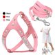 thumbnail image 2 of Soft Suede Leather Dog Harness and Leash Set Rhinestone Puppy Vest With Crystal Bone Pendant For Small Medium Pets Chihuahua ShopWise Round, 2 of 9