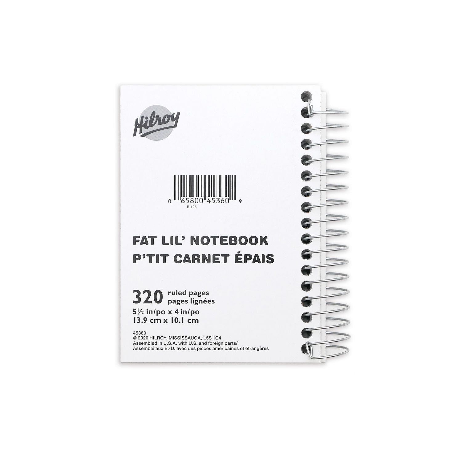 Hilroy - Cahier Fat Lil', 5 1/2 po x 4 1/4 po, 400 pages