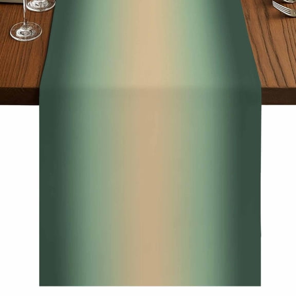 Table Runners 72 Inches Long Dress Scarves, Green Ombre Farmhouse Kitchen/Dining Table Runner, Coffee Tablerunners, Modern Yellow Gradient Farmhouse Art 13x72 Inch