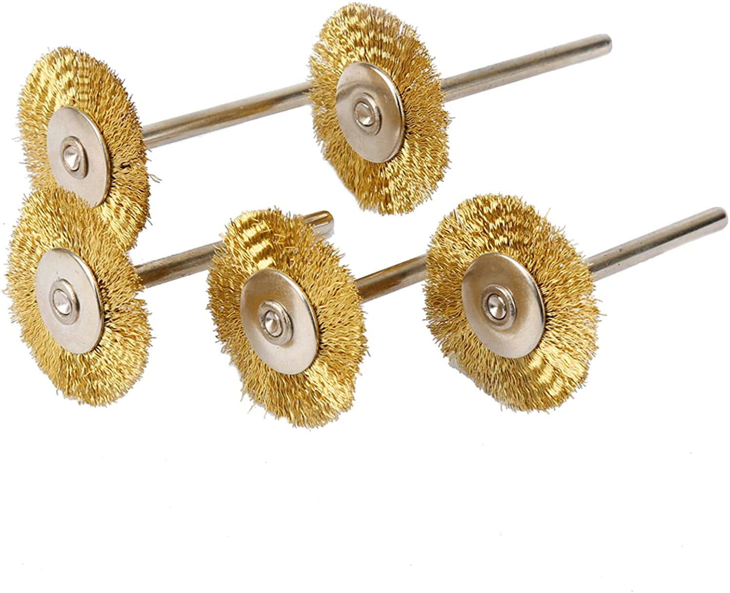 5Pcs Brass Wire Wheel Brushes Rust Remover Rotary Polish Power Die Grinder Tool 
