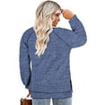 thumbnail image 3 of LANREMON Womens plus size tops long sleeve shirts tunic fall Blouse Side Split Pullover crew neck shirts fashion 2024 Oversized Flowy Casual clothes blue, 3 of 5