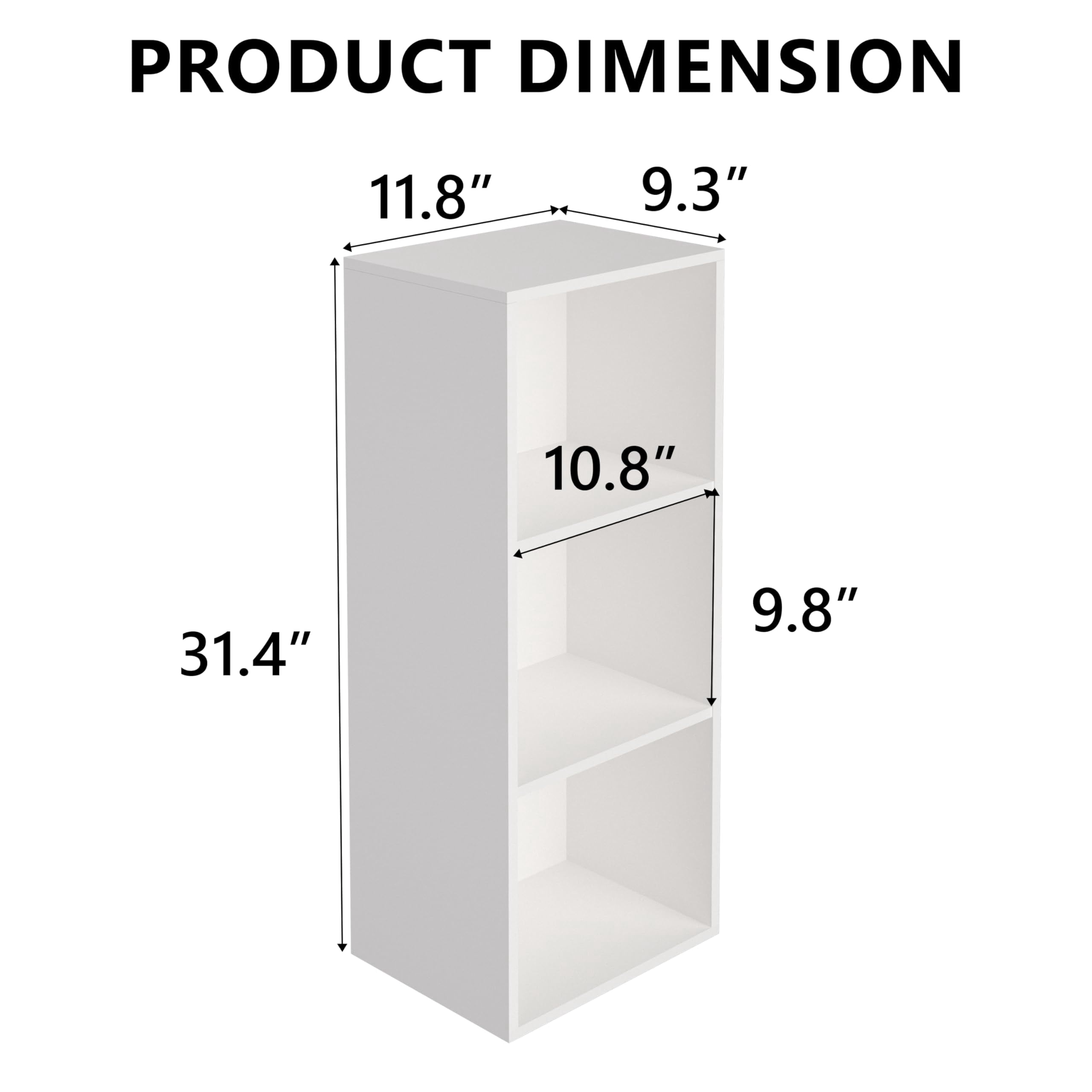 VAFHYLLIS 3 Cube Storage Organizer, 3 Tier Cube Low Bookcase Freestanding Storage Display Organizer for Home Office, Three-Cubes Open Shelf Short Bookshelf (Retro Brown, 3 Cube)