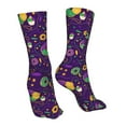 thumbnail image 7 of Cauagu Mardi Gras and Donuts Pattern Fun Novelty Crew Socks,Casual Athletic Socks Neutral Socks Cozy Crew Socks Christmas Gift, 7 of 7