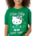 thumbnail image 3 of Sanrio Hello Kitty Girls St. Patrick's Day Graphic T-Shirt, Lucky Vibes, Sizes 4-16, 3 of 4