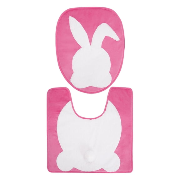 Easter Toilet Seat Cover Holiday Bathroom Decoration for Easy Installation 1 Piece Set Spring Theme Festive Toilet Lid Cover for Easter Egg Hunt Party Home Decor Christmas Thanksgiving