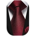 thumbnail image 5 of HISDERN Mens Red Ties Classic Solid Neckties Handkerchief Formal Business Tie & Pocket Square Set, 5 of 6