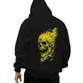 thumbnail image 5 of Aobny Hooded Hoodie for Men Skull Yellow Oversized Sweatshirt Big & Tall Golf Hoodie,XXXXL, 5 of 6