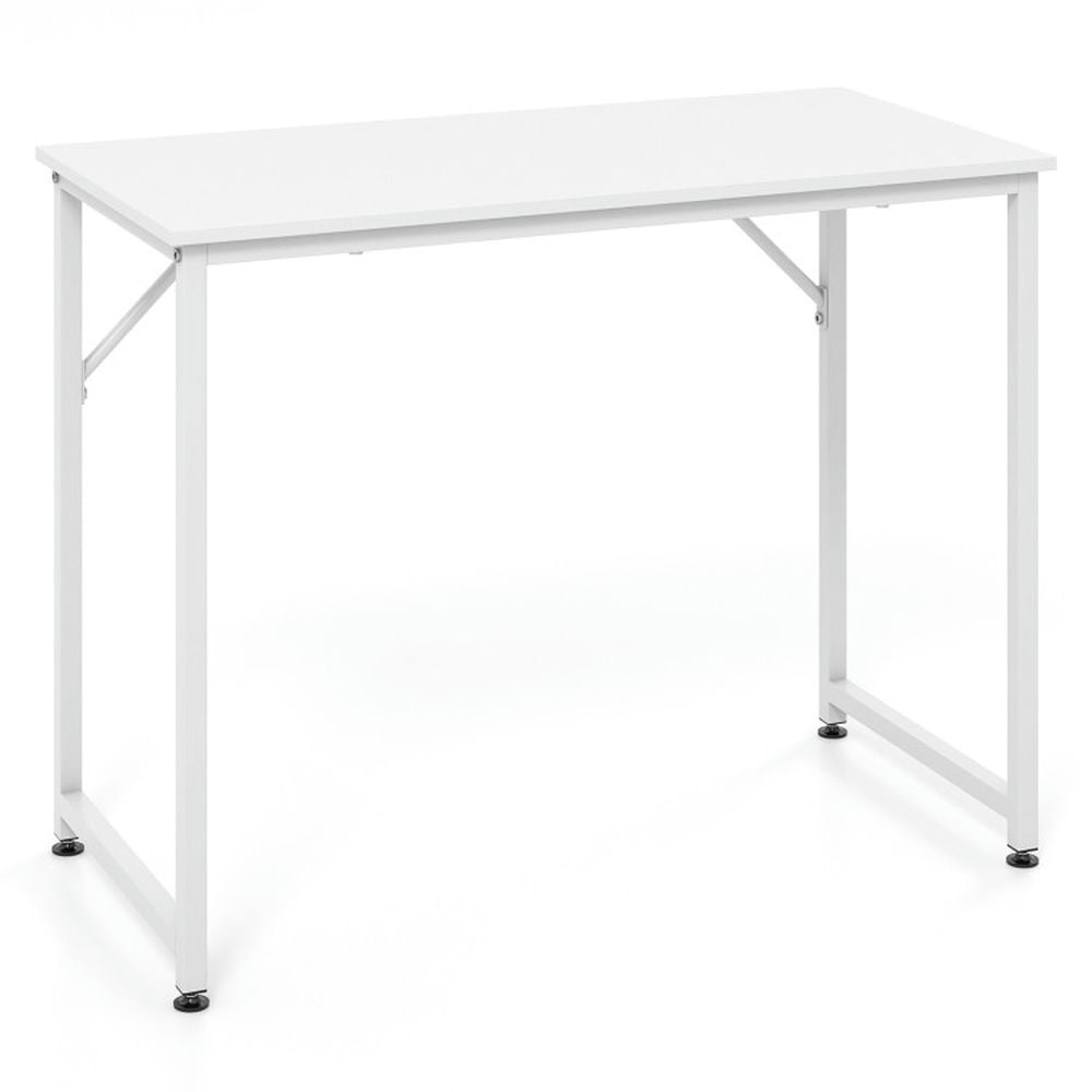 Demi Bonn 40" Small Computer Desk with Heavy-duty Metal Frame, Small Home Office Desk Study Writing Table, White