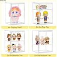 thumbnail image 3 of Acrylic Display Case with Removable Shelf, 2 Tier Clear Plastic Stackable Storage Bins with Magnetic Lids, Figure Display Case for Collectibles Cosmetic Acrylic Box, 4 Pack, 3 of 6