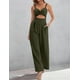 thumbnail image 2 of Mono AGERWAY, elegante de verano, con cuello en V, torcido, para mujer, verde militar, 2 of 8