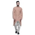 thumbnail image 1 of Atasi Cotton Slub Printed Fashion For Men Asymmetric Button Down Kurta For Men, 1 of 5