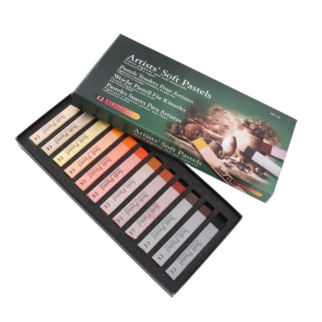 Soft Pastel Set, 12 Pieces Square Soft Pastels for Painting, Sketching, and More, Fine and Delicate Texture for Blending and Coloring, Convenient and Practical Soft Pastels for