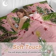 thumbnail image 4 of Christmas Bedding Duvet Cover Set Queen Size 4 Pieces Winter Santa Gnome Pine Tree Xmas Star Snowfall Pink Bedding Set with Zipper Closure, 1 Comforter Cover 90x92 Inch 1 Flat Sheet & 2 Pillow Cases, 4 of 7
