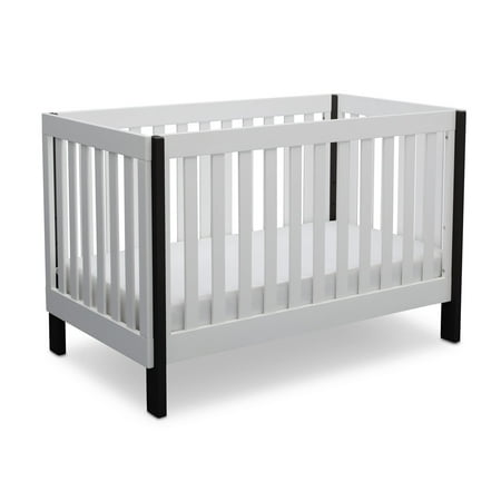 Delta Children Bellevue 3-in-1 Convertible Crib, Bianca with Ebony