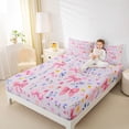 thumbnail image 4 of Feelyou Kawaii Princess Bowknot Full Size Sheets, Cartoon Flower Floral Bed Sheets, Spring Leaf Botanical Sheet Sets, Breathable Home Decor, 4 Pieces, 4 of 7
