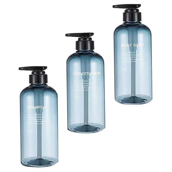3 Pack 16.9 Oz Shampoo Pump Bottle Dispenser,Shampoo Conditioner Body Wash Dispensers,Shower Soap Dispensers,Plastic Refillable Shampoo and Conditioner Bottles