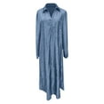 thumbnail image 4 of Plain Maxi Long Dress Women's Kaftan Long Sleeve Casaul Oversized Dress Casual Shirt Dress for Women Long Formal Dresses with Pockets Womens Strapless Dresses Summer Dresses Casual Long Womens Dresses, 4 of 5