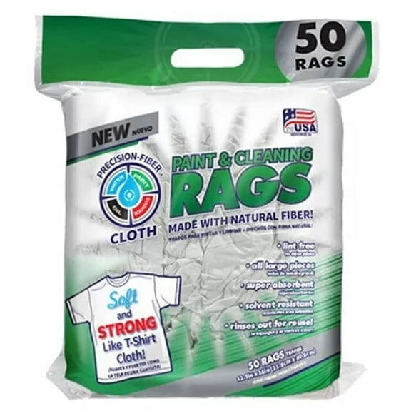 Intex PFC-99972-50X 50-Count Pack of 12.5" x 16" Natural Fiber Paint & Cleaning Rags