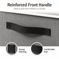thumbnail image 6 of 2 Pack Stackable Fabric Storage Bins with Flip-Top Lids, Gray Closet Organizer Boxes with Handles for Clothes, Towels, Blankets, Bedroom and Dorm Room, 6 of 7