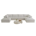 thumbnail image 6 of MAYEERTY 157.6" Cloud Sofa White Corduroy Deep Seat Double-Layer Removable Cushion No Assembly Multi-Rooms, 6 of 6