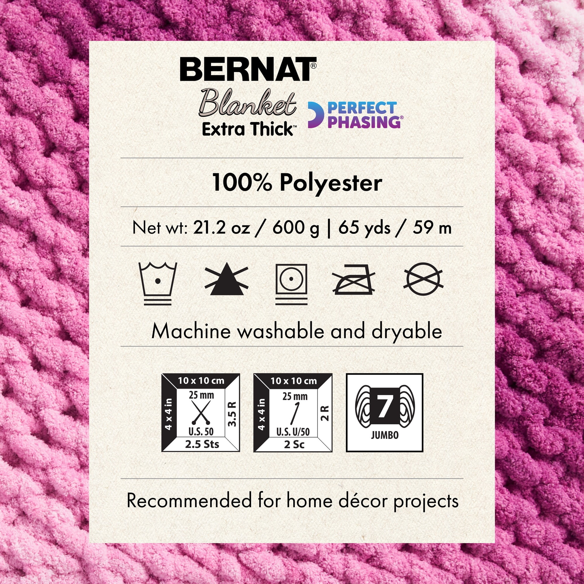 Bernat® Blanket Extra Thick Perfect Phasing™ 7 Jumbo Yarn, Deep Navy 21.2oz/600g 65Yd