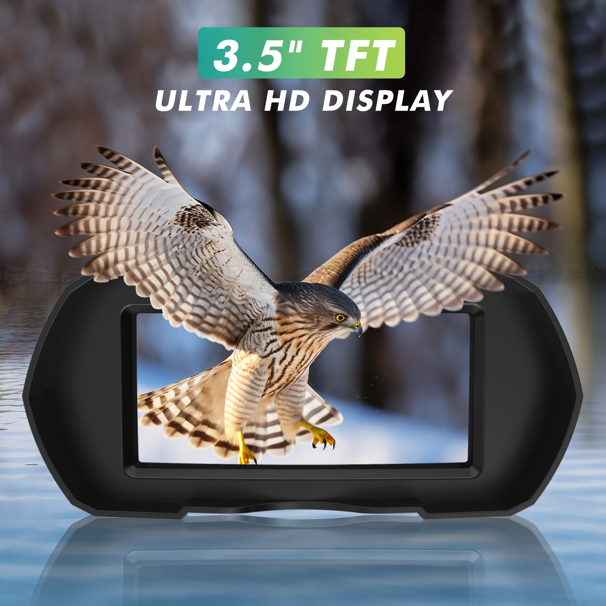 WARMTUYO Night Vision Binoculars, 9 Level Infrared Night Vision Goggles with HD Video and Photo Modes, 10x Zoom, 32GB Card, 3.5" HD Screen Binoculars for Adults - Black