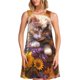 thumbnail image 1 of Fotbe Cute Cat Sunflower Vestido de Verano sin Mangas para Mujer – Vestido Midi Línea A, Estilo Camiseta Floral, Vestido Playero Casual y Fluido, 1 of 7