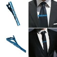 thumbnail image 2 of lixuesong Tie Clip for Men Luxurious Inlays Alloy Necktie Clasp Tie Pinch Clips Brass Blue Buckle for Wedding Business, 2 of 3