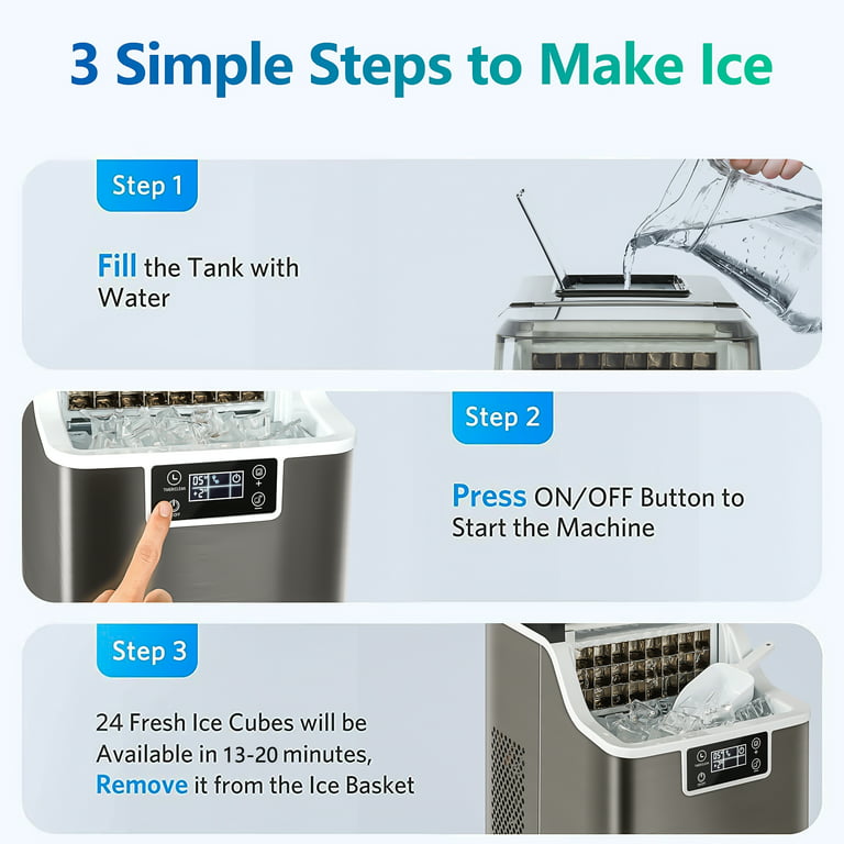 Mini Ice Cube Maker Home Commercial 15KG 220W Intelligent Automatic Ice Maker  Machine Maquina Para Hacer Hielo 얼음 제빙기 صانع ثلج