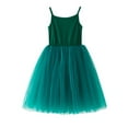thumbnail image 2 of Zhuashum Flower Girl Dress 5-6 Years Spring Round Neck Dot Prints Dresses Trend Sleeveless Sundress Casual Girl Clothes Green, 2 of 6
