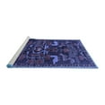thumbnail image 2 of Ahgly Company Machine Washable Indoor Round Animal Blue Traditional Area Rugs, 6' Round, 2 of 4