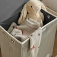 thumbnail image 4 of Collapsible Folding Corduroy Kids Plush Laundry Hamper Toy Storage - Gray Elephant, 4 of 11