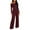 Wine, variant on CharmCyan Women’s Off Shoulder Long Sleeve Ruched Wide Leg Jumpsuit Stretchy Pullover One Piece Outfit for Casual or Daily Wear Black L