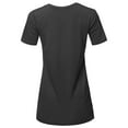 thumbnail image 3 of A2Y Women's Basic Solid Premium Cotton Short Sleeve V-neck T Shirt Tee Tops Black M, 3 of 6