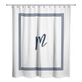 thumbnail image 2 of Creative Products Navy Blue and White Letter M Monogrammed 71x74 Shower Curtain, 2 of 7