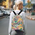 thumbnail image 7 of FORMRS Mini Backpack Purse for Women Travel Daypack Casual Shoulder Bag, Yellow Floral Wave, 7 of 7