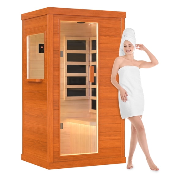 Enyopro 1- Person Saunas, 900W Indoor Sauna with Far Infrared Heating, Outdoor Spa Room with Smart Control, Fast Heating