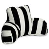 Majestic Home Goods Indoor Outdoor Black Vertical Stripe Reading Pillow with Arms Backrest Back Support for Sitting 33 in L x 6 in W x 18 in H